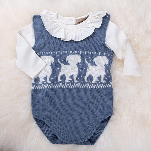 Strikkebodyer Bambi og Hund 2 stk - garnpakke i Bluum Pure Eco Baby Wool