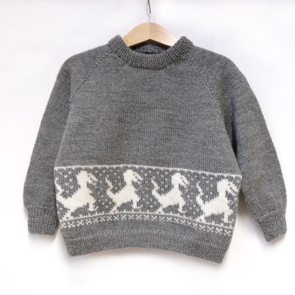 Strikkegenser Dinosaur - garnpakke i Bluum Pure Eco Baby Wool