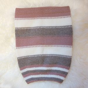 Strikk Kosepose striper rosa - garnpakke i Bluum Pure Eco Baby Wool