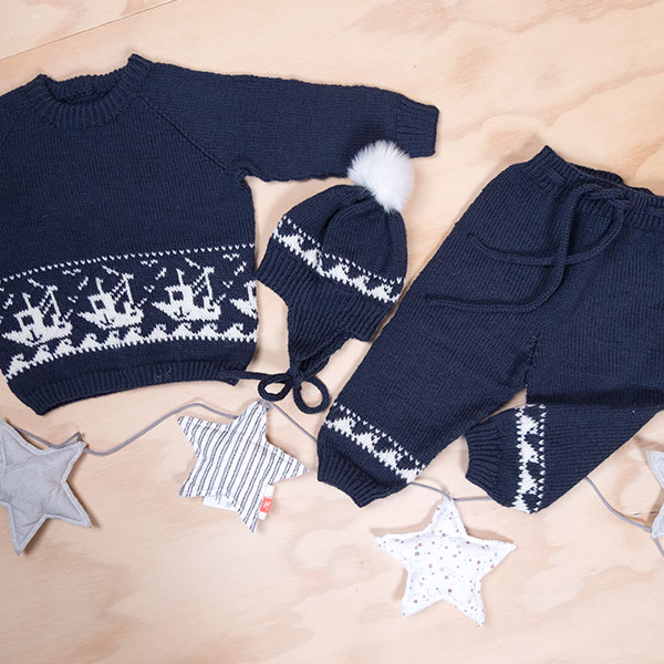 Strikkesett Fiskebåt - garnpakke i Bluum Pure Eco Baby Wool