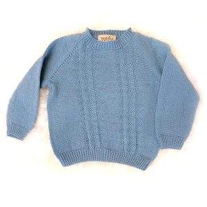 Strikkesett Hardanger genser og bloomer - garnpakke i Bluum Pure Eco Baby Wool