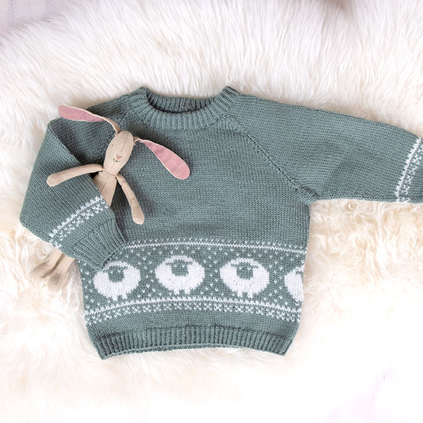Strikkegenser Billebæ - garnpakke i Bluum Pure Eco Baby Wool