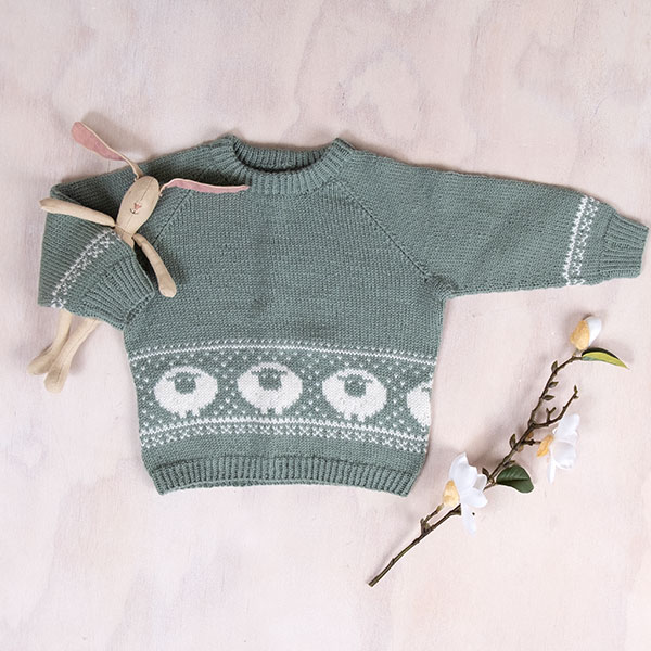 Strikkegenser Billebæ - garnpakke i Bluum Pure Eco Baby Wool