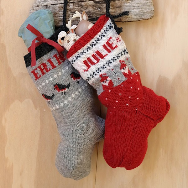 Strikk Julestrømper Dompap og Nisse - garnpakke i Bluum Pure Eco Baby Wool