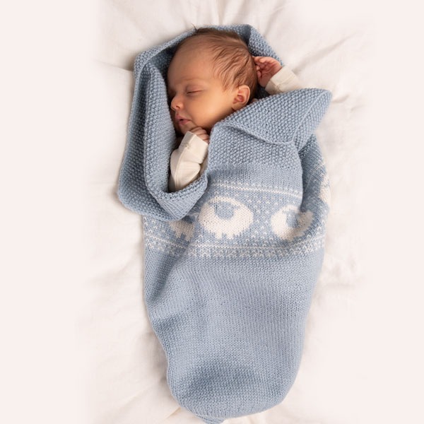 Strikk Kosepose Billebæ - garnpakke i Bluum Pure Eco Baby Wool