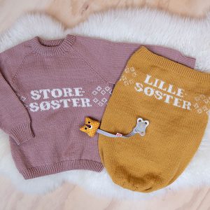 Strikk Kosepose Lillesøster - garnpakke i Bluum Pure Eco Baby Wool