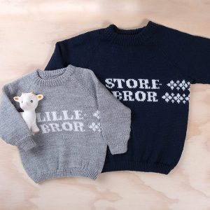 Strikkegenser Storebror - garnpakke i Bluum Pure Eco Baby Wool