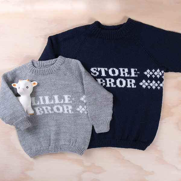 Strikkegenser Lillebror - garnpakke i Bluum Pure Eco Baby Wool