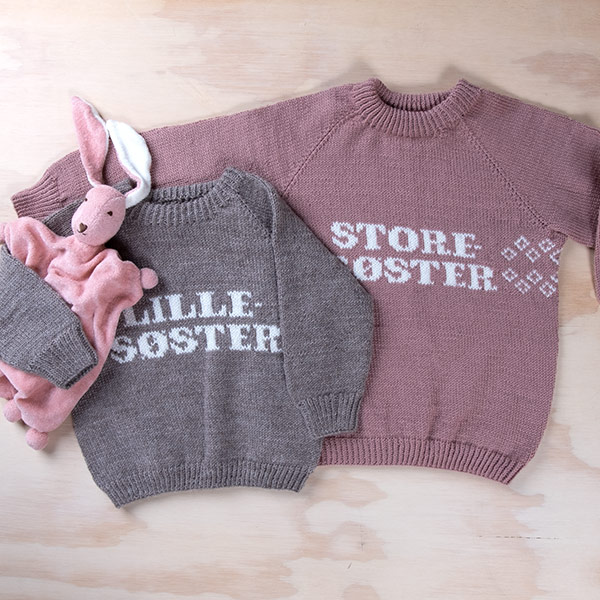 Strikkegenser Storesøster - garnpakke i Bluum Pure Eco Baby Wool