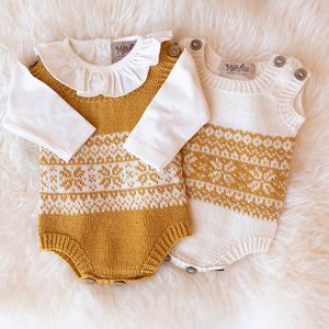 Strikkebodyer Stjerne 2 stk - garnpakke i Bluum Pure Eco Baby Wool