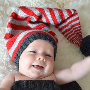 Strikk Nisselue og Julestrømpe Dompap - garnpakke i Bluum Pure Eco Baby Wool