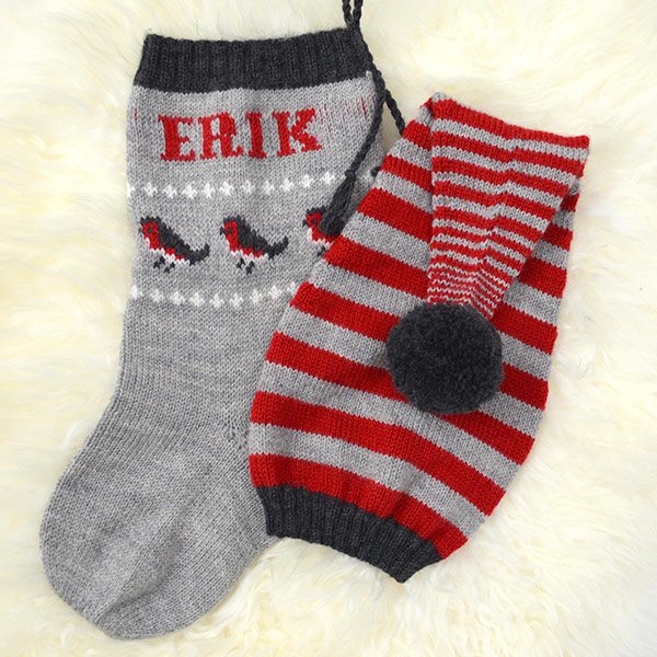 Strikk Nisselue og Julestrømpe Dompap - garnpakke i Bluum Pure Eco Baby Wool