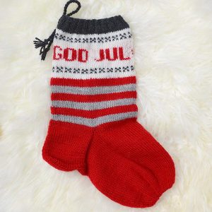 Strikk Julestrømper Striper og Rev - garnpakke i Bluum Pure Eco Baby Wool