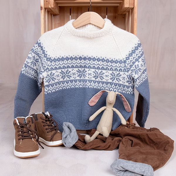 Strikkegenser Stjerne - garnpakke i Bluum Pure Eco Baby Wool