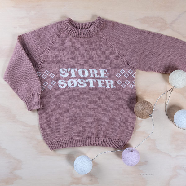 Strikkegenser Storesøster - garnpakke i Bluum Pure Eco Baby Wool