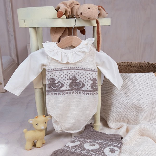 Strikkebodyer Sau og And 2 stk - garnpakke i Bluum Pure Eco Baby Wool