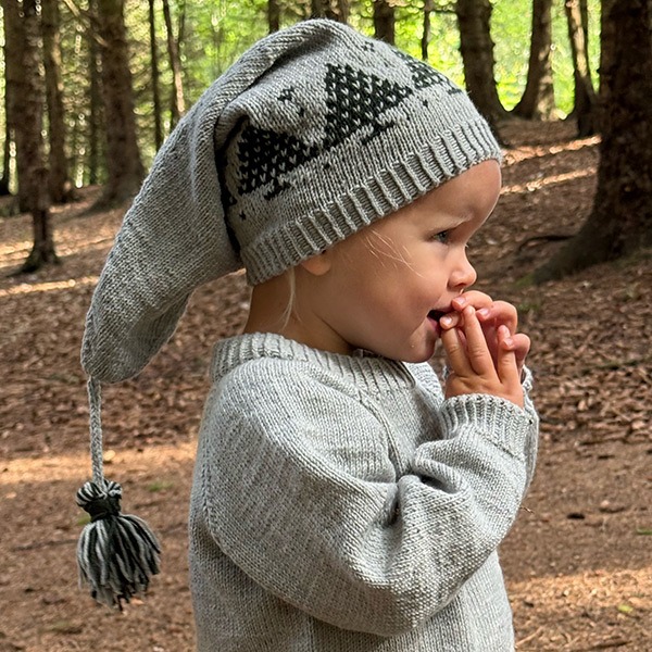 Strikkegenser Juletre m/nisselue - garnpakke i Bluum Soft Merino UlL