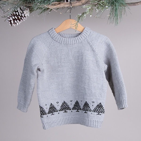 Strikkegenser Juletre m/nisselue - garnpakke i Bluum Soft Merino UlL