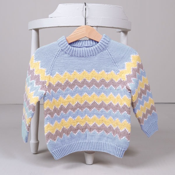 Strikkegenser Lollipop - garnpakke i Bluum Soft Merino Ull