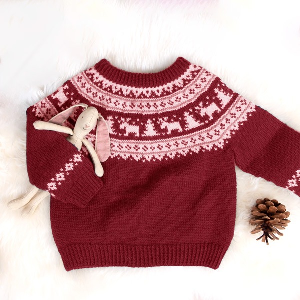 Strikkegenser Vinternatt - garnpakke i Bluum Pure Eco Baby Wool
