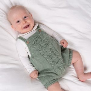 Strikkeromper Hjerteløv m/seler og lue - garnpakke i Bluum Soft Merino Ull