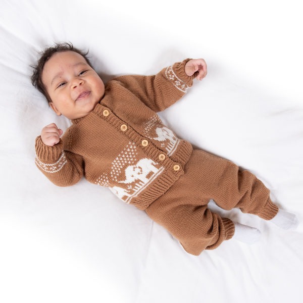Strikkesett Babysett-Elefantene bader - garnpakke i Bluum Soft Merino Ull