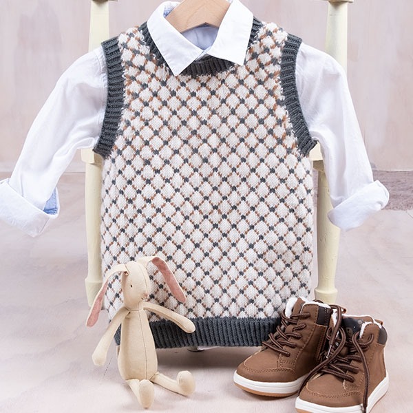 Strikkevest Stas-vest - garnpakke i Bluum Soft Merino Ull