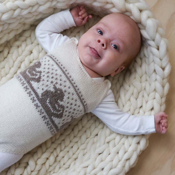 Strikkebodyer Sau og And 2 stk - garnpakke i Bluum Pure Eco Baby Wool