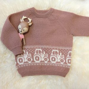 Strikkegenser Traktor - garnpakke i Bluum Pure Eco Baby Wool