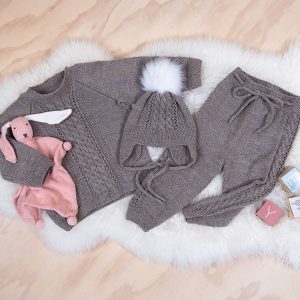 Strikkesett Flette - garnpakke i Bluum Pure Eco Baby Wool