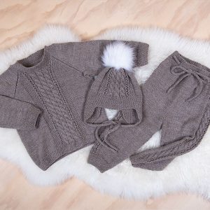 Strikkesett Flette - garnpakke i Bluum Pure Eco Baby Wool