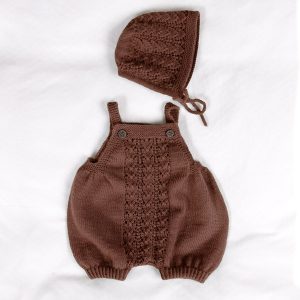Strikkeromper Hjerteløv m/seler og lue - garnpakke i Bluum Soft Merino Ull