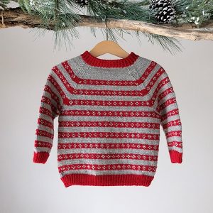 Strikkegenser Julekyss med nisselue - garnpakke i Bluum Pure Eco Baby Wool