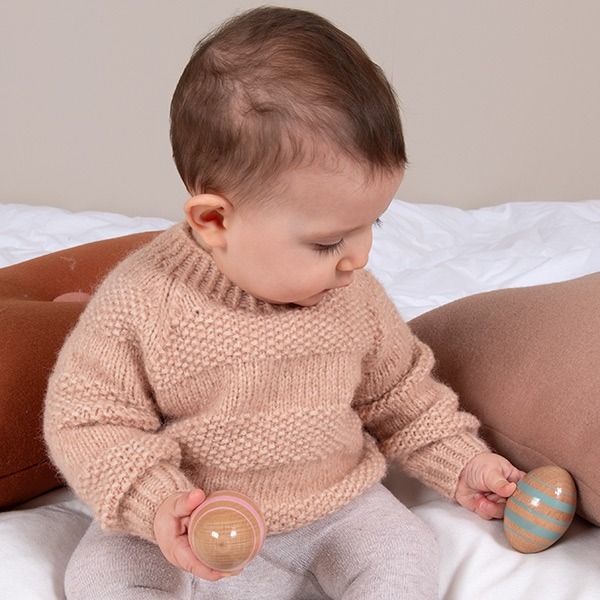 Strikkegenser Lille Spire - garnpakke i Bluum Fluffy Alpaca