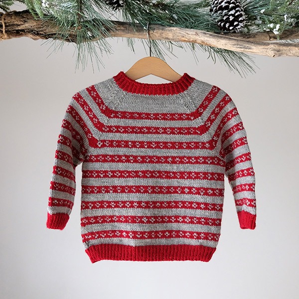 Strikkesett Julekyss genser m/nikkers og nisselue - garnpakke i Bluum Pure Eco Baby Wool