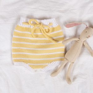 Strikkesett T-skjorte og bleiebukse striper - garnpakke i Bluum Soft Merino Ull