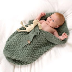Strikk Kosepose Hompetitten - garnpakke i Bluum Pure Eco Baby Wool