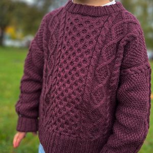 Strikkegenser Aran til barn - garnpakke i Bluum Pure Eco Baby Wool