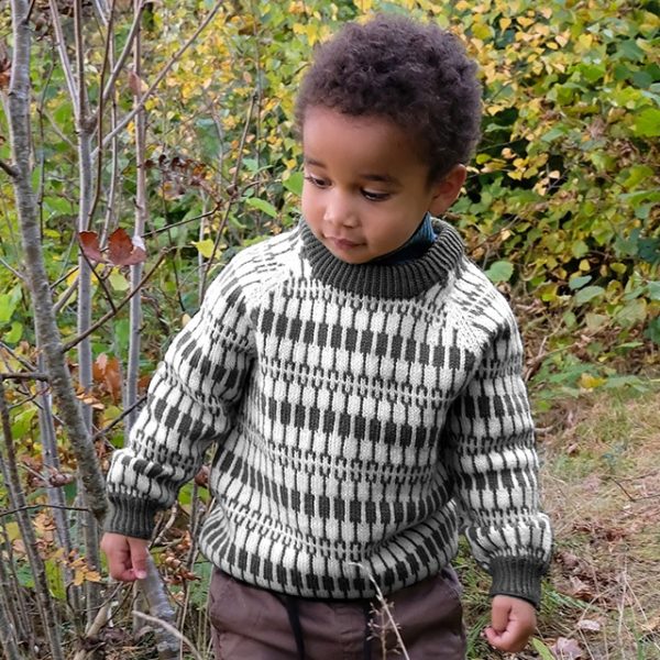 Strikkegenser Lerke m/lue til barn - garnpakke i Bluum Pure Eco Baby Wool