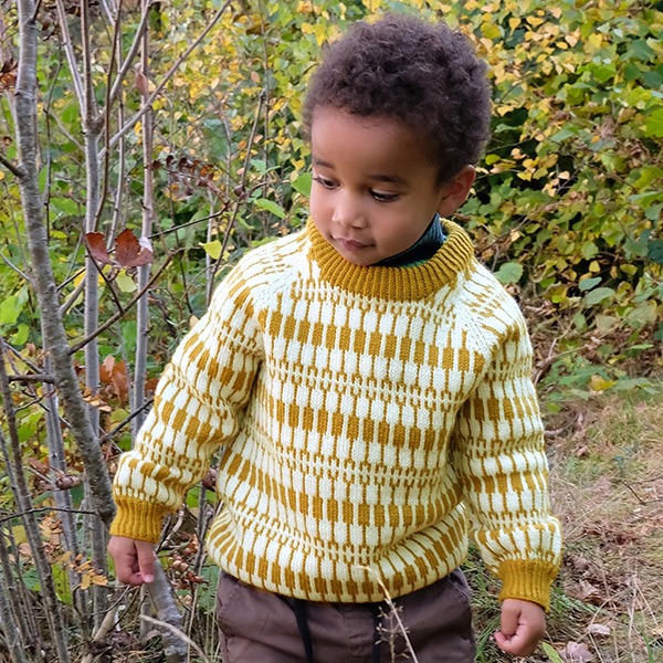 Strikkegenser Lerke m/lue til barn - garnpakke i Bluum Pure Eco Baby Wool