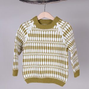 Strikkegenser Lerke til barn - garnpakke i Bluum Pure Eco Baby Wool