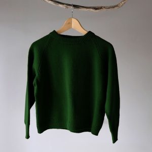 Strikkegenser Ultimate til dame Flaskegrønn - garnpakke i Bluum Soft Merino Ull