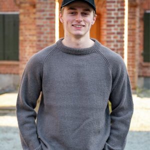 Strikkegenser Ultimate til herre Grå melert - garnpakke i Bluum Soft Merino Ull