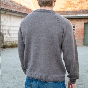 Strikkegenser Ultimate til herre Grå melert - garnpakke i Bluum Soft Merino Ull