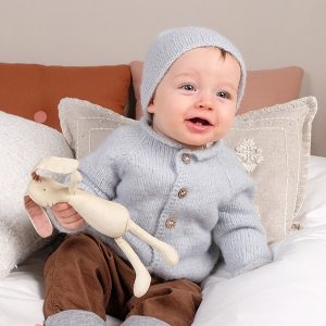 Strikkejakke Gustav m/lue - garnpakke i Bluum Fluffy Alpaca