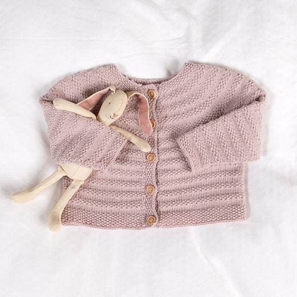 Strikkesett Babysett Perlestriper - garnpakke i Bluum Soft Merino Ull