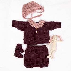 Strikkesett Rille m/bleiebukse og kyse - garnpakke i Bluum Pure Eco Baby Wool