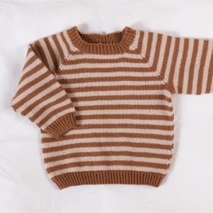 Strikkesett Genser og bleiebukse striper - garnpakke i Bluum Soft Merino Ull