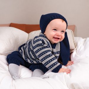 Strikkesett Julekyss genser m/nikkers og nisselue - garnpakke i Bluum Pure Eco Baby Wool