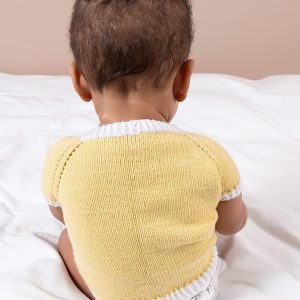 Strikkesett T-skjorte og bleiebukse striper - garnpakke i Bluum Soft Merino Ull